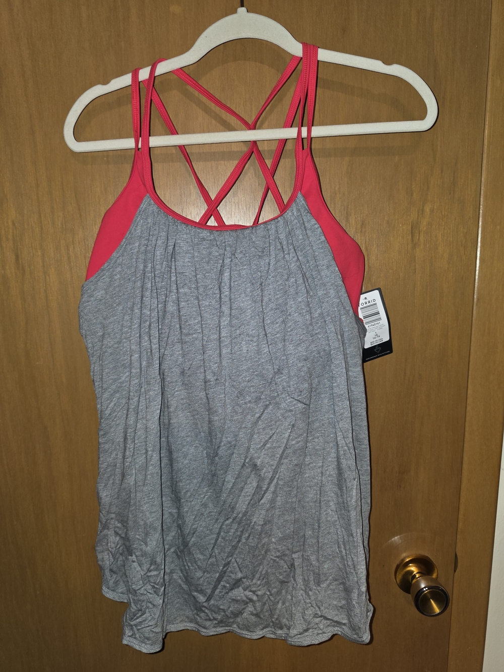 torrid Gray Tank with Pink Strappy Back